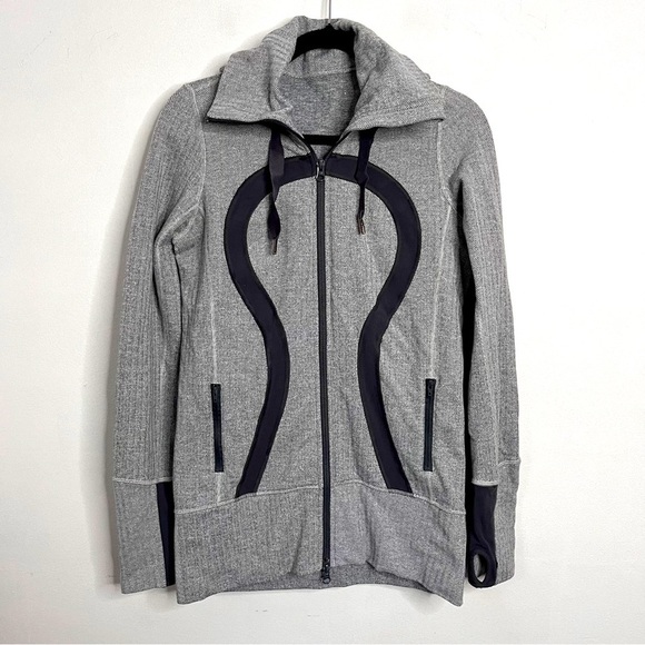 Lululemon Stride Jacket *Brushed Ghost Heathered Coal Herringbone/Coal Size 6 - Picture 1 of 11